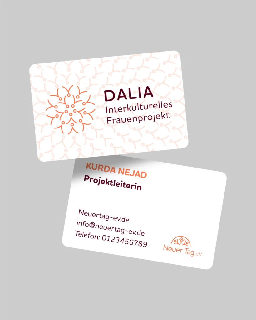 Dalia Visitenkarten mit Blüten-Logo – Corporate Design von Studio341