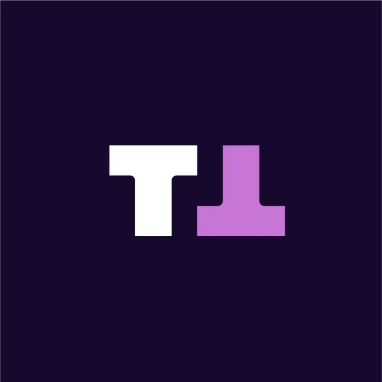 Tillit Bildmarke TL in Weiß und Lila auf Dunkelviolett. Corporate Identity von Studio341