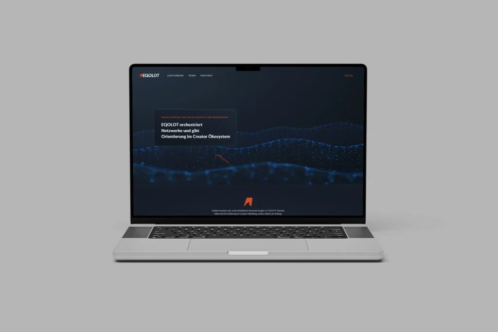 EQOLOT Website Startseite auf Laptop – Webdesign von Studio341