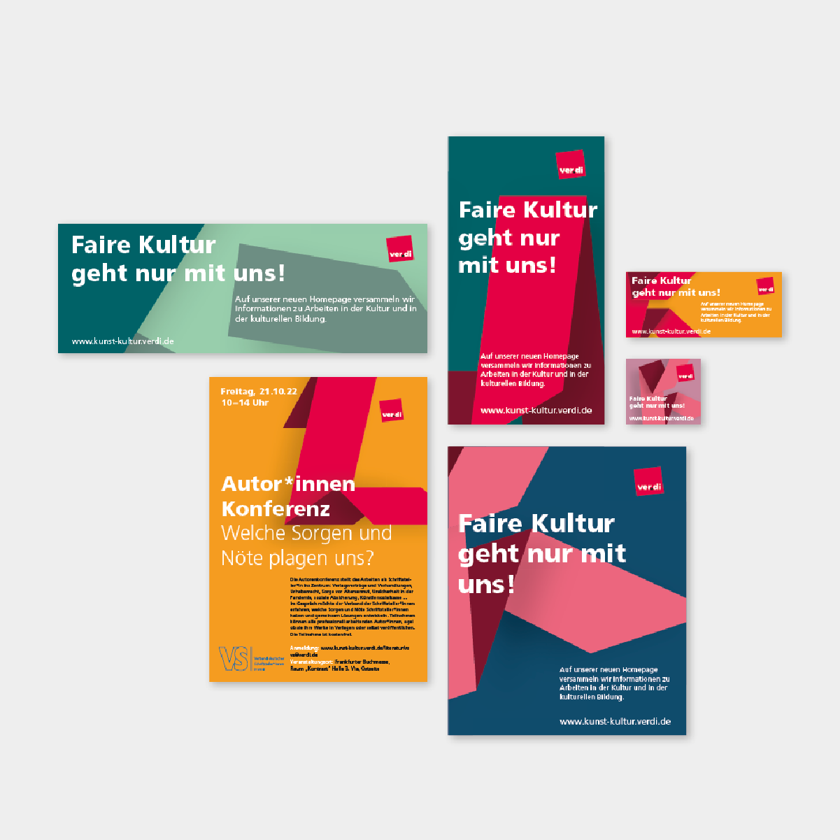 ver.di Kunst und Kultur Flyer und Plakate „Faire Kultur geht nur mit uns!“ von Studio341